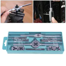 12pcs/set Multifunction NC Screw Tap & Die Set External Thread Cutting Tapping Hand Tool Kit with M6 M7 M8 M10 M12 Taps
