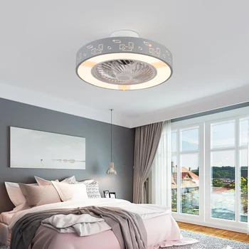 

LED Modern Round Alloy ABS Ceiling Fan with Hidden Blades 60w Ceiling Lights.LED Ceiling Light.Ceiling Lamp For Foyer Bedroom