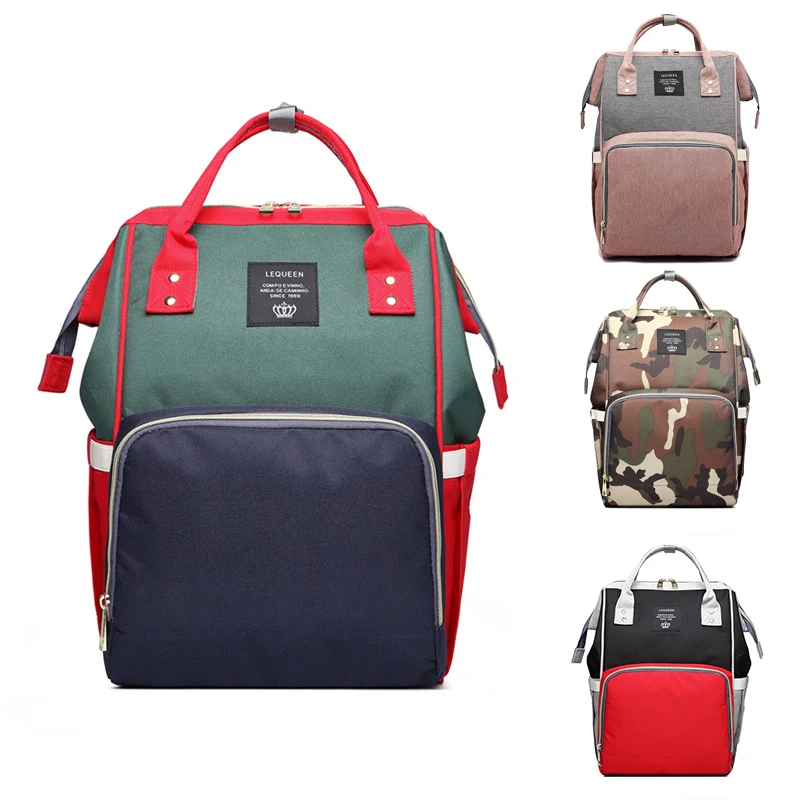 

LEQUEEN Mummy Nappy Care Backpack Bag Hot Mom Diaper Waterproof Antifouling Bags Multi-Function Baby Travel Stroller Wet Bag