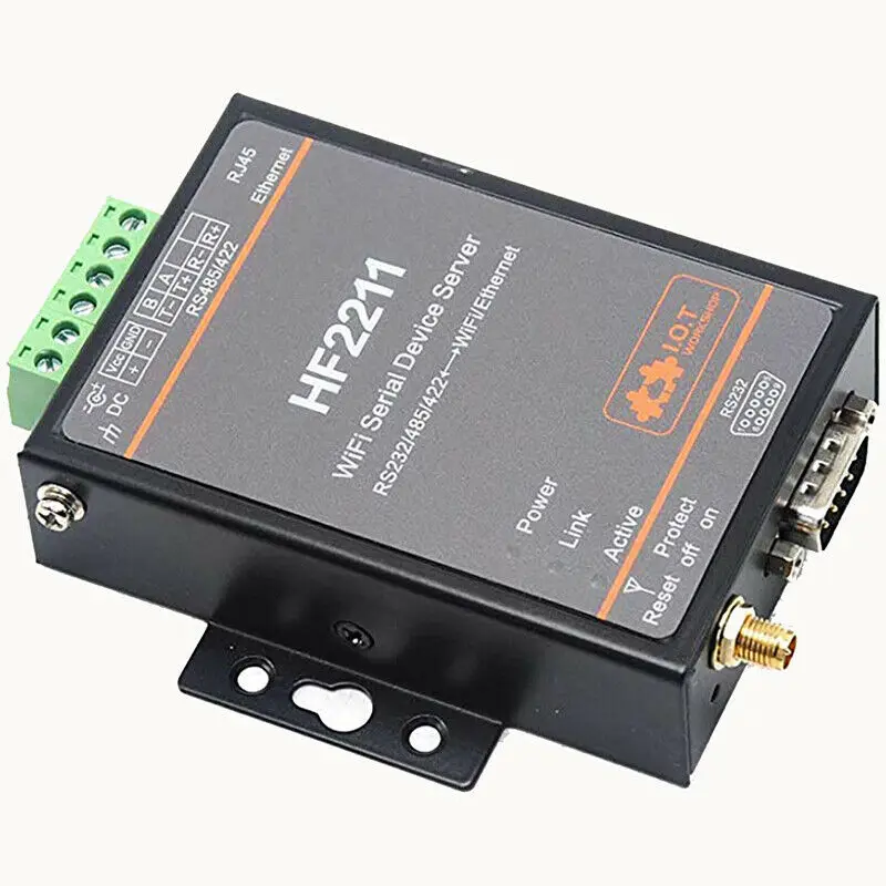 Wifi Серийный Сервер RS232 RS485 к RJ45 и wifi сервер wifi Конвертер RS232/RS485/Ethernet интерфейс DTU HF2211 для замены HF-H100