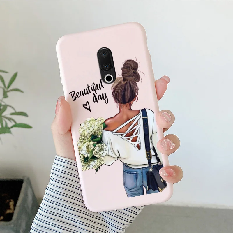 For Meizu 15 Case Candy Fashion Mother And Daughter Fundas Shell For Meizu 15 PLus Shockproof Matte Painted Phone Cover meizu phone case with stones craft Cases For Meizu