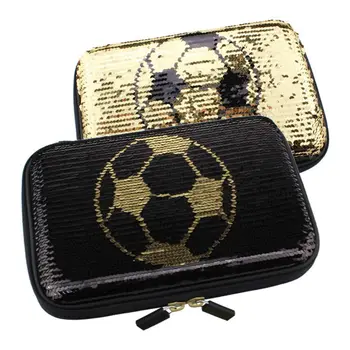 

Sequins Pen Boxes School Pencil Case Big Football Brush Pot Cartoon Stationery Bags School Supplies Storage Organizer