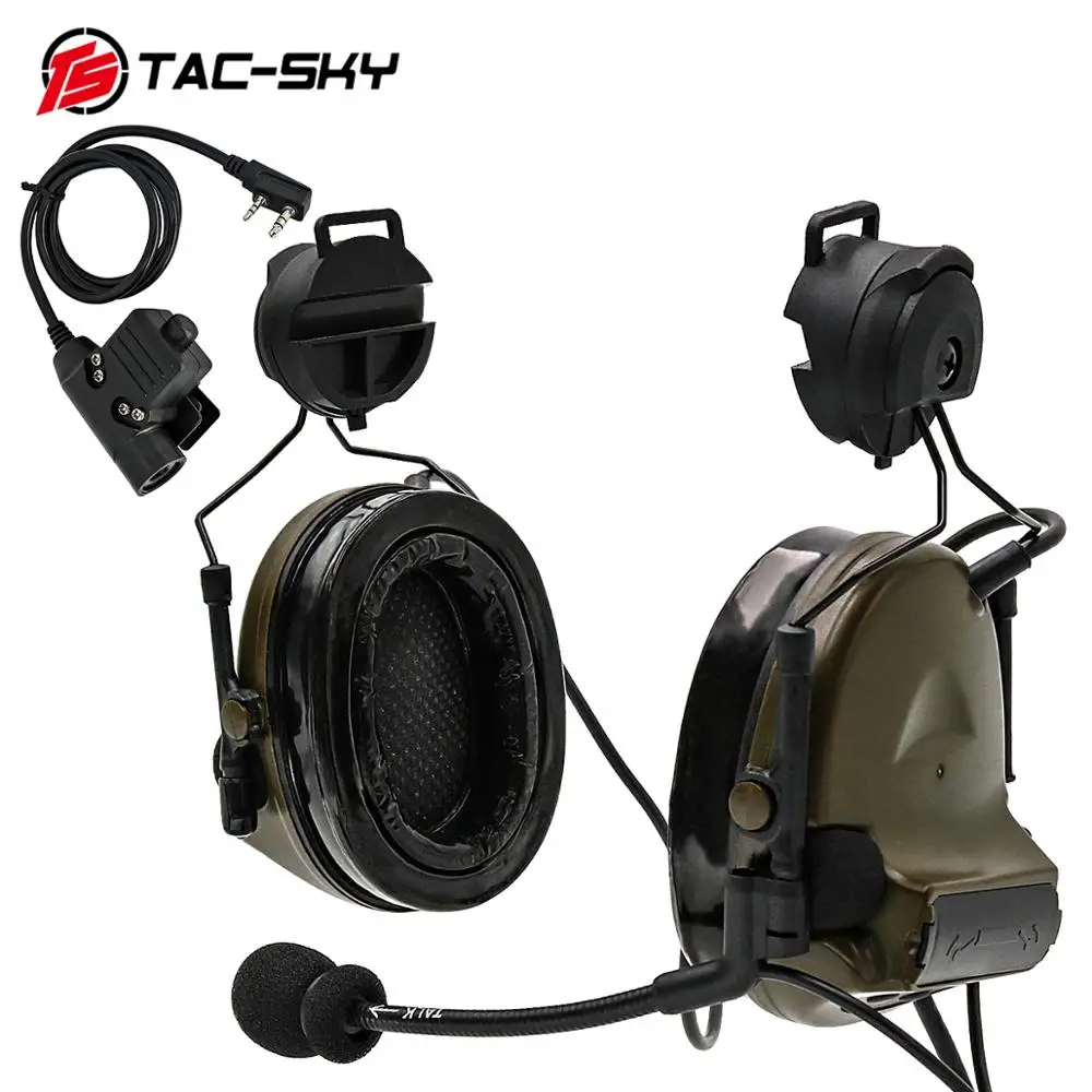 CB TAC-SKY COMTAC II шлем кронштейн силиконовые наушники PELTOR шумоподавление звукосниматель тактическая гарнитура и рация PTT U94PTT - Цвет: CB