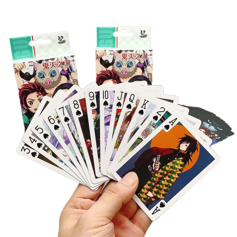 Anime Kimetsu No Yaiba Pattern Poker Card Figure Cards Poker Board Game Playing Cards Desktop Games Gift