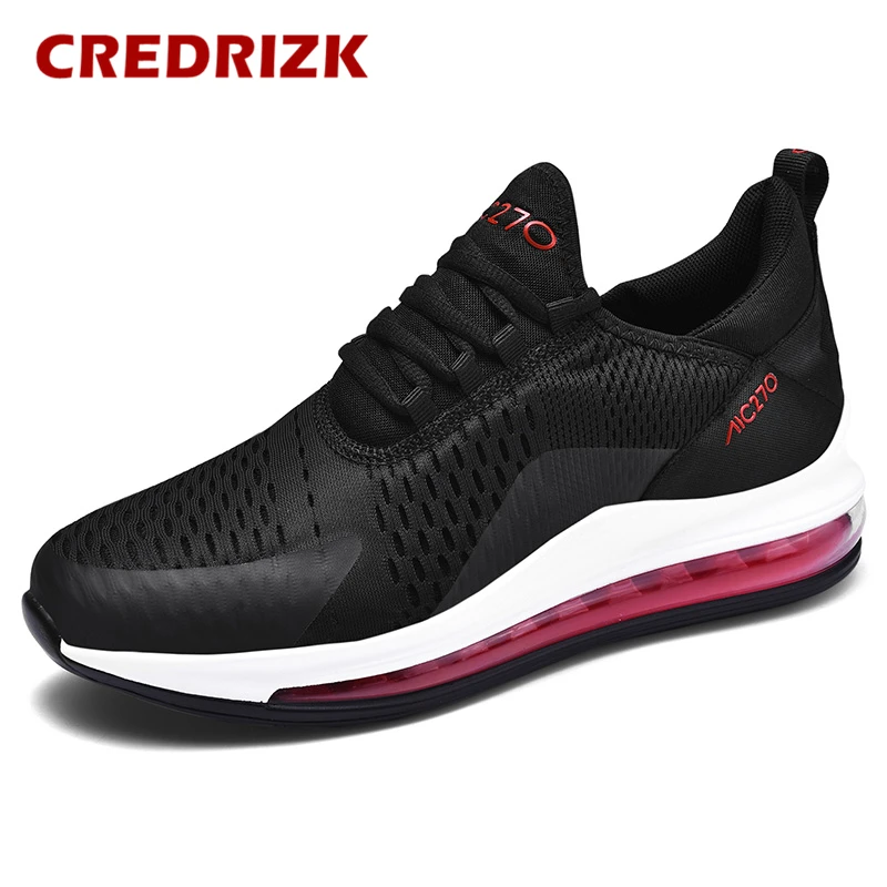 Black Red CREDRIZK/Большие размеры 39-47, мужские кроссовки для бега, амортизирующие кроссовки, брендовая спортивная обувь с воздушной подушкой, мужские кроссовки 270, спортивная обувь - Цвет: Black Red