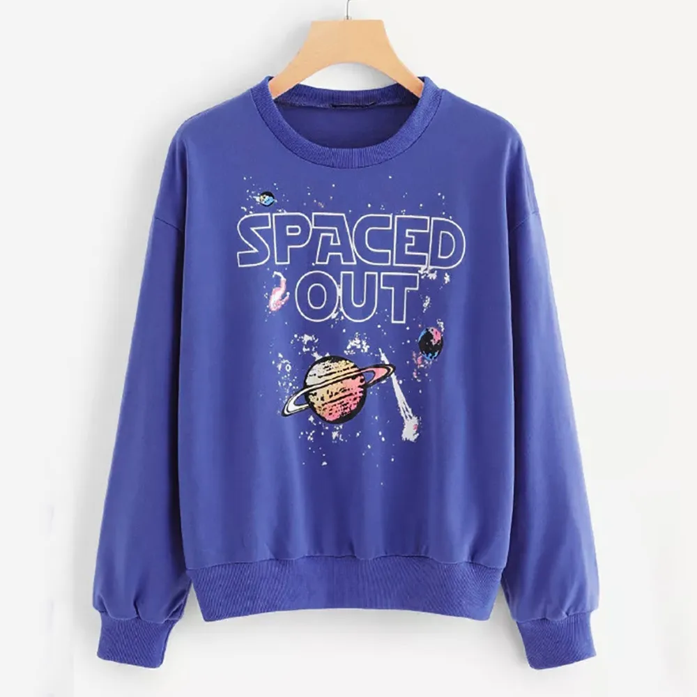 

Winter Solid Round Neck Long Sleeve Loose Hoodies Female Pullover Blouse Shirts Sweatshirt 7.29