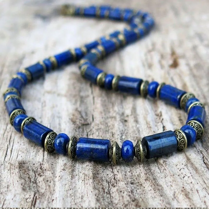 Hematite Necklace Mens Beaded Necklace for Him Black Lava Stone Necklace Jewelry Gift For Boyfriend Black Necklace - Image 2