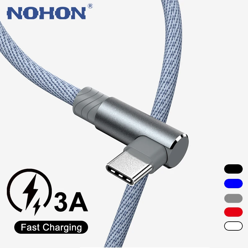 Кабель с разъемом USB-C 90 градусов кабель быстрой зарядки USB Type C для Samsung S20 A51 Huawei P30