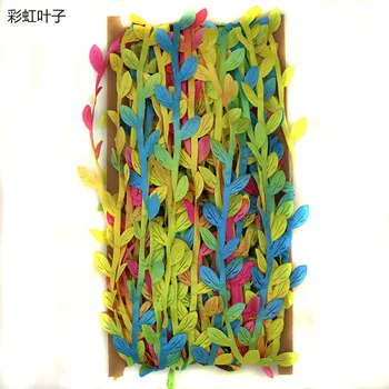 

20 M/Card Rainbow Leaf Rattan Color Raw Silk Leaf DIY Jewelry Garment Accessories