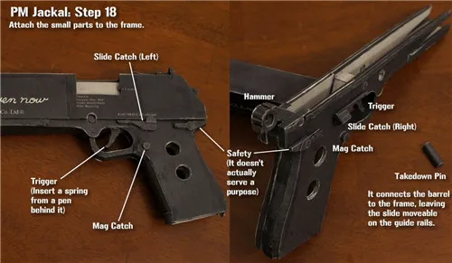 Шакал касур Хеллсинг-ПМ 454 casull Бумажная модель ручной работы DIY