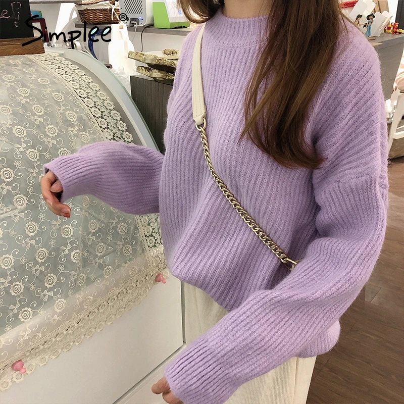 Drop Shoulder Sleeve O-neck Sweater 