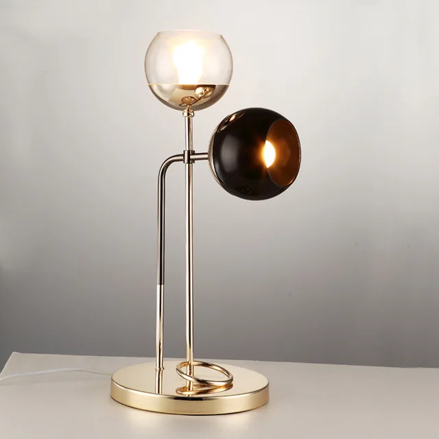 

Nodic double glass ball table lamp desk lamp for bedroom