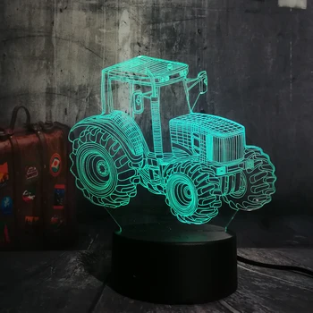 

Dynamic Tractor Car Vehicle 3D LED Night Light USB Desk Lamp Boys Bedroom Sleep Decor Lamp Christmas Festival Birthday Kid Toys