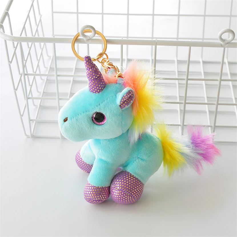 12 шт./лот Милые Животные Куклы Kawaii с рисунком Rainbow Unicorn Мягкие плюшевые игрушки Единорог брелок для детей Рождественский подарок F35