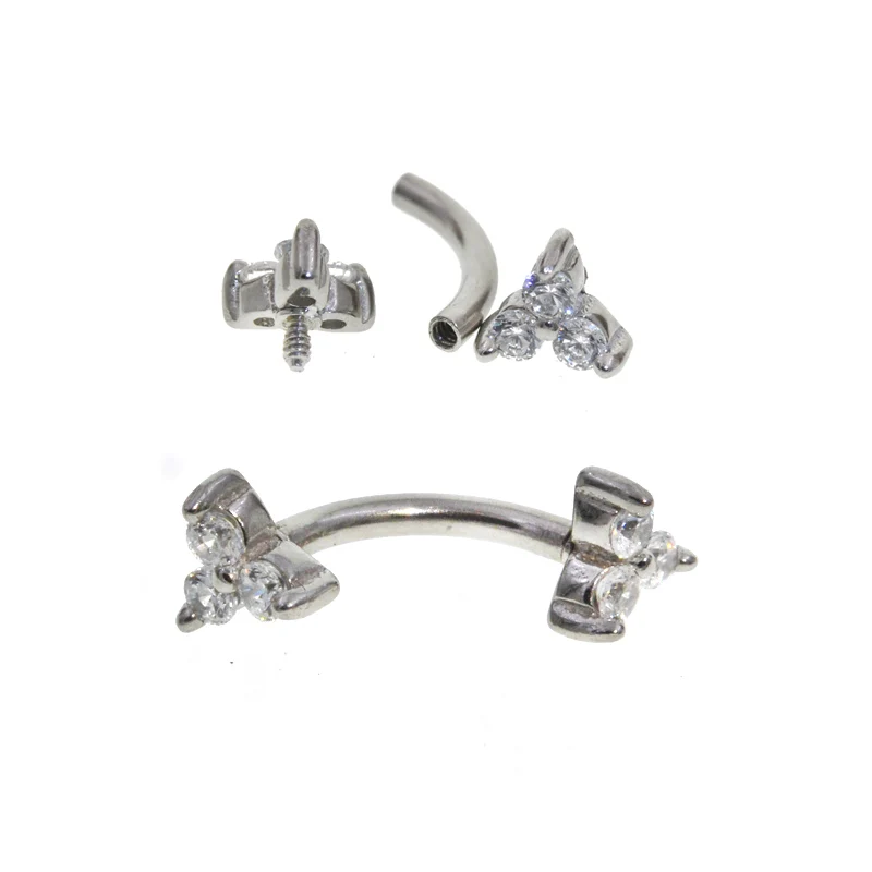 1Pc 16G Surgical Steel Eyebow Ring Stud Banana Rings Curved Barbell Cartilage Piercing Tragus Helix Lip Bar Body Jewelry Women - Image 5