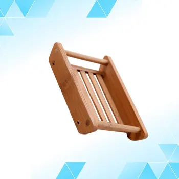 

1Pc Creative Simplicity Soap Dish Retro Boat Shaped Wooden Soap Tray Bathroom Draining Soap Storage Tray