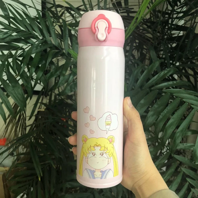 girl 500ml 350/500 мл мультяшная Мода термос чашка с двойными стенками из нержавеющей стали термосы кофе чай молоко кружка для путешествий термобутылка - Цвет: girl 500ml