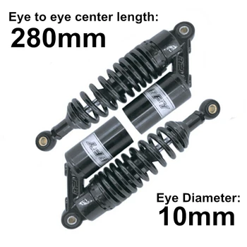 

280mm 11'' Eye Diameter 10mm Motorcycle Dirt Bike Scooter ATV Rear Air Shock Absorbers Suspension For Yamaha Honda