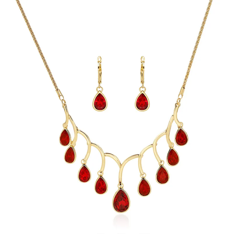 

Bride Marriage Accessories Retro Red Bead Alloy Embroidered Glass Two-Piece Set Foreign Trade Supply of Goods Place of Origin Su
