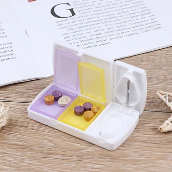 

1pc Mini Travel Cutter Splitter Medicine Storage Splitters Cut Slicer Home Portable Pill Cases Dispenser