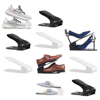 

2/6/10 Pc Adjustable Shoe Organizer Simple And Practical Shoe Rack Shoe Slots Organizer Space Saver Storage Rack Holder Shoebox