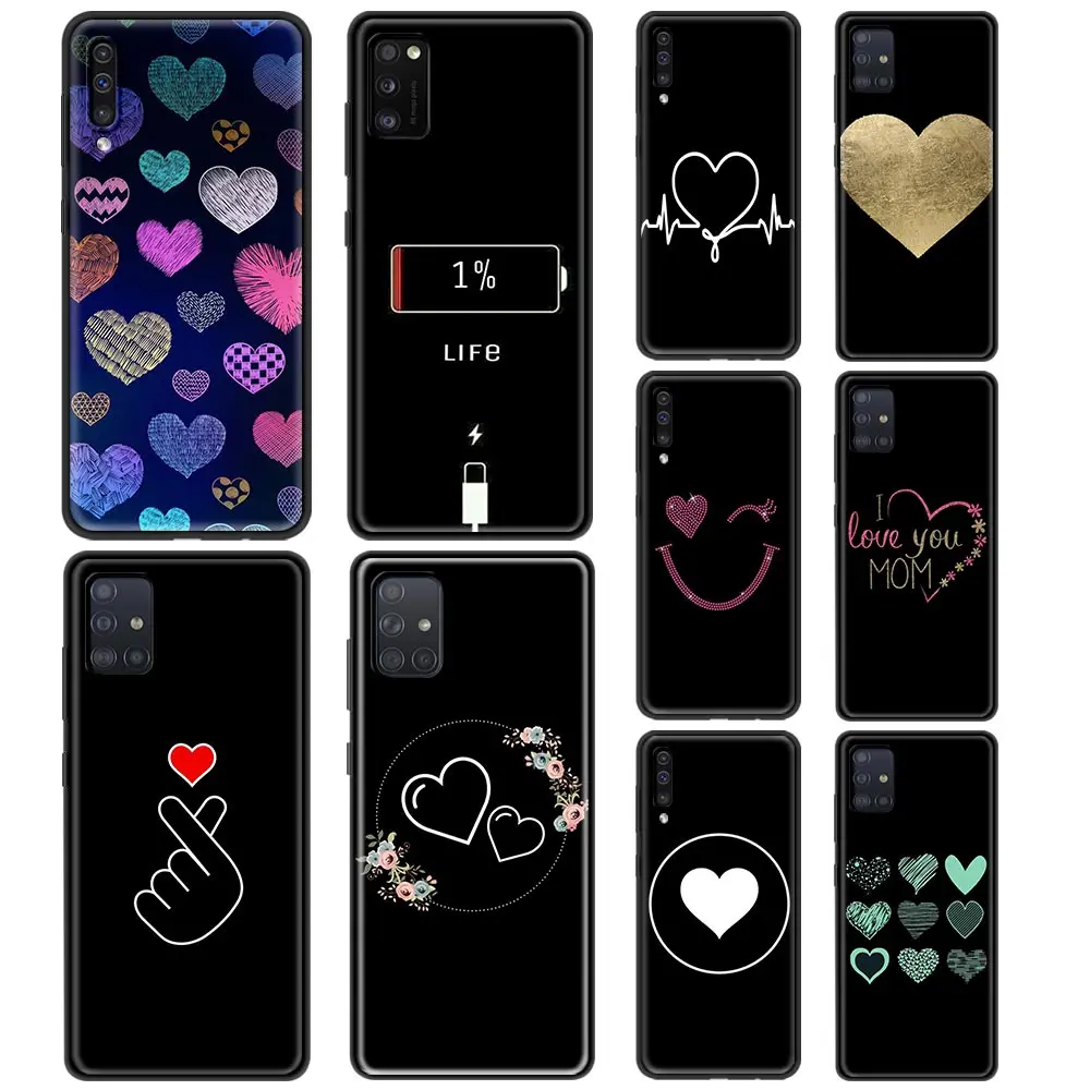 

Case For Samsung Galaxy A50 A51 A70 A71 A10 A20 A30 A40 A11 A21s A31 A41 TPU Soft Phone Cases Cover Cute Love Heart