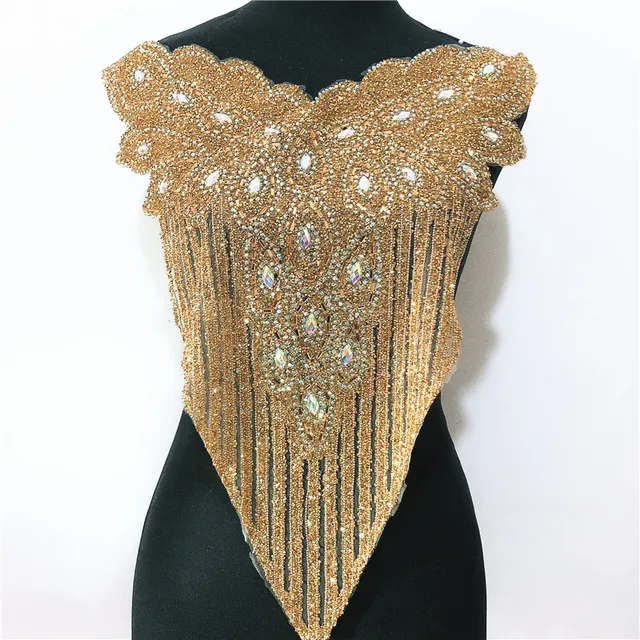 Newl design pineapple shape Gold rhinestone Motif Hot Fix Rhinestones Embellishment Iron on DIY  Patches Sewing Supplies craft A Gold