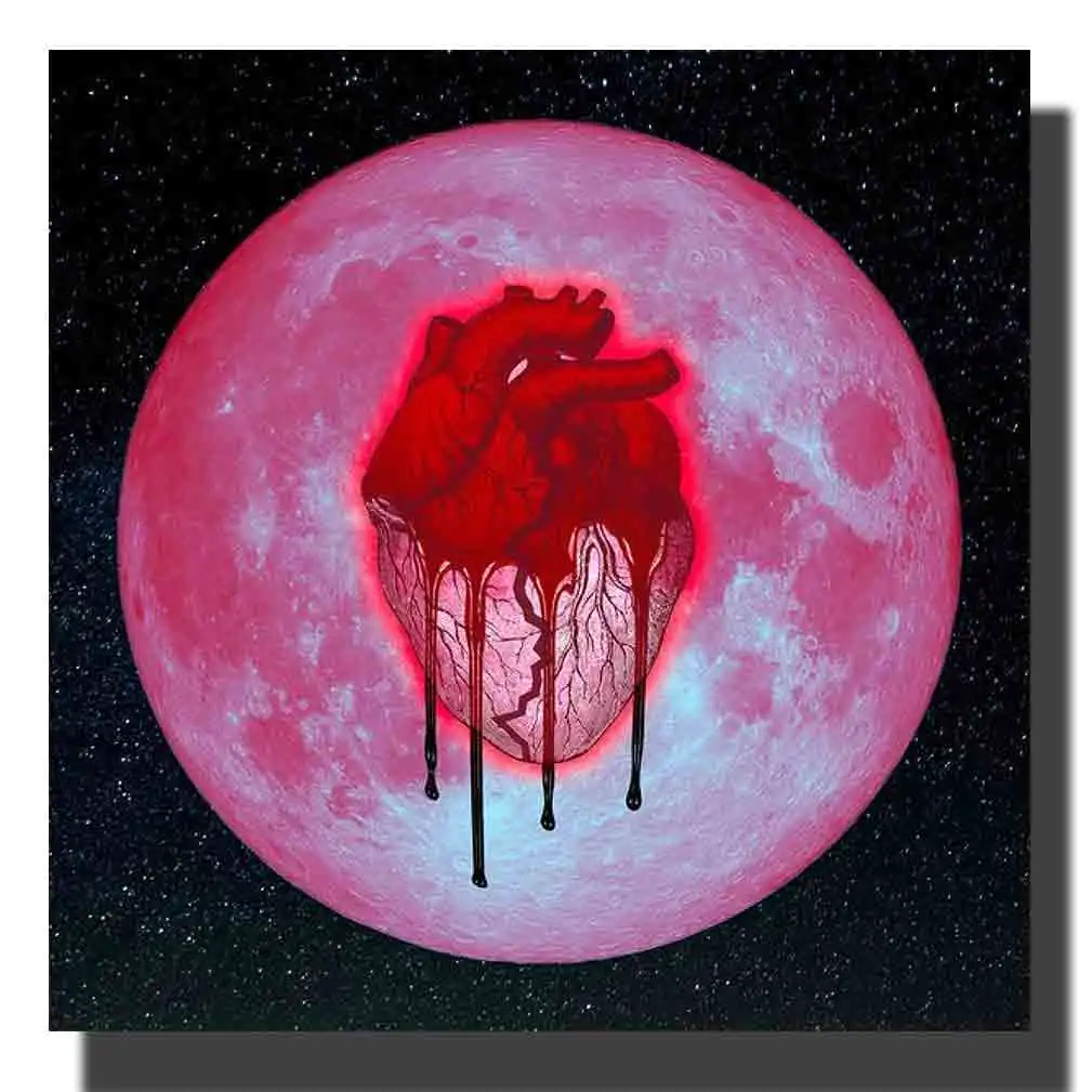

L183 Chris Brown On a Full Moon 2019 Cover Music Album Silk Cloth Poster Canvas Decor Wall Picture Decoration Room12x12 24x24in