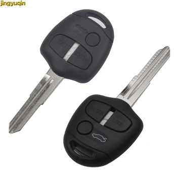 

jingyuqin 15pcs Remote Car Key Shell Fob for Mitsubishi Lancer Outlander 2 3 Buttons Blank Uncut Blade Car-styling