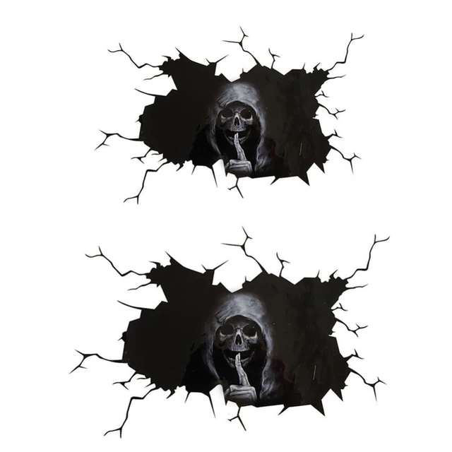 3D Reflective Skull Skull Decals For Motorcycles Funny JDM Vinyl