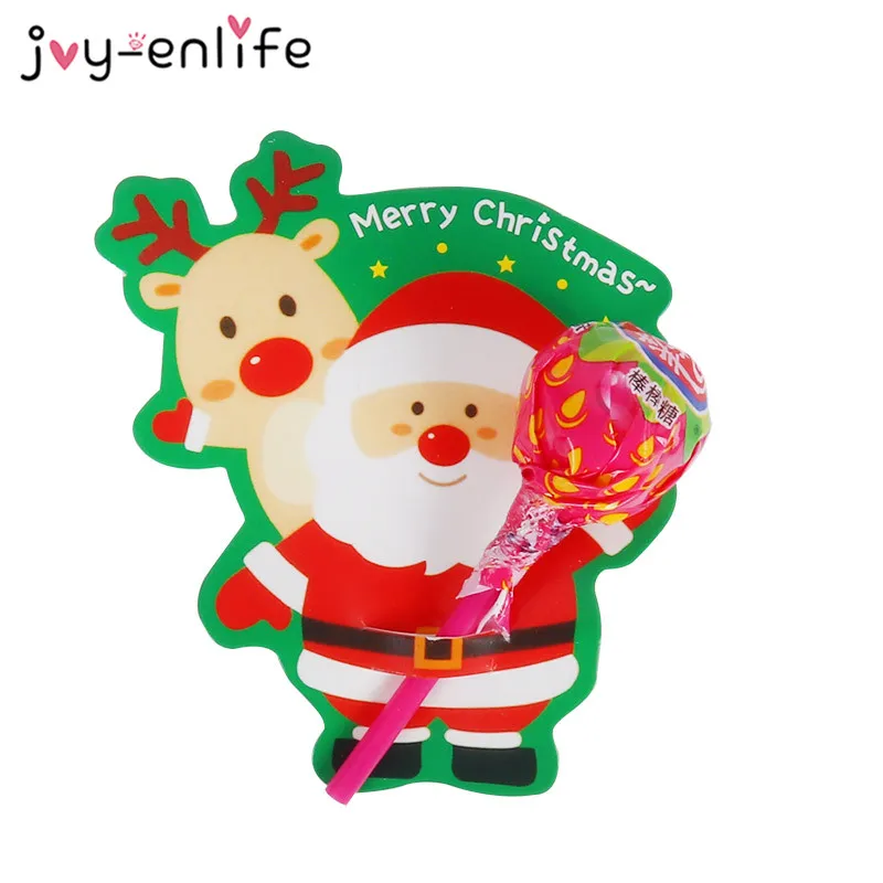 50pcs Christmas Santa claus Lollipop Paper Card Decorative Covers Holder Natal Xmas Party Decorations Gift Navidad Decor | Дом и сад