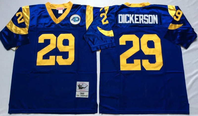 Синий Stitiched, Los Angel, Jack Youngblood, Eric, Marshall Faulk, Kurt Warner, Throwback для мужчин Джерси - Цвет: Синий