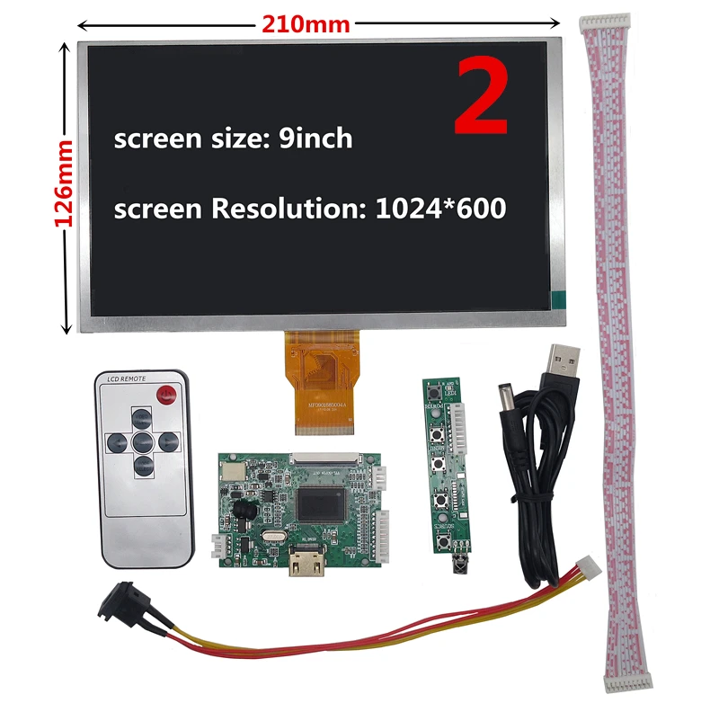  9 inch 1024*600 HDMI Screen LCD Display with Driver Board Monitor for Raspberry Pi B + 2 3 Banana/O