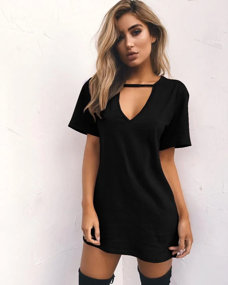 Новинка 2019 популярный стиль в Европе Сексуальная футболка с глубоким V-образным