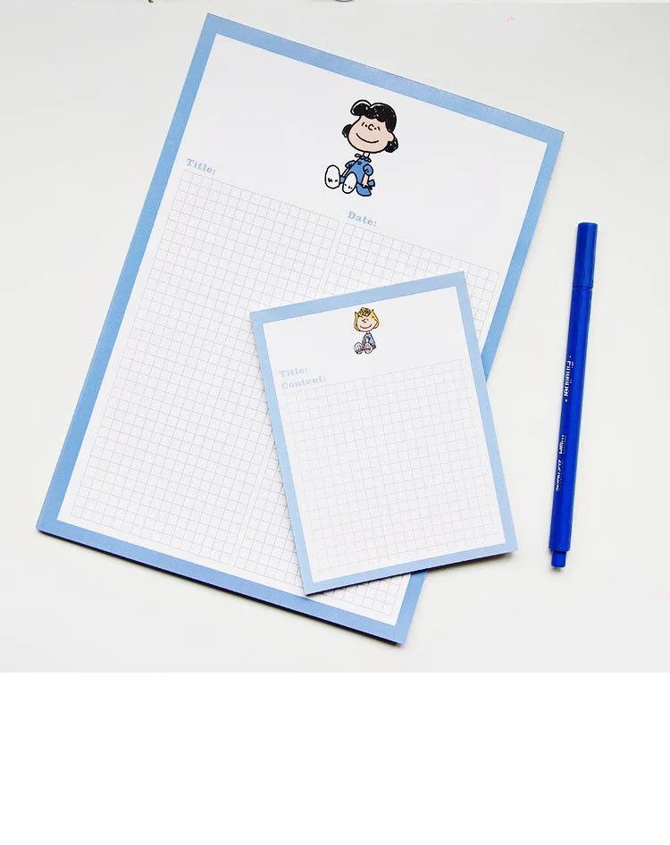 Два размера Peanuts Rogue Dog Charlie Cartoon Kawaii grid memo pad Note Pad Блокнот бумага книга сообщений школа планирования офис