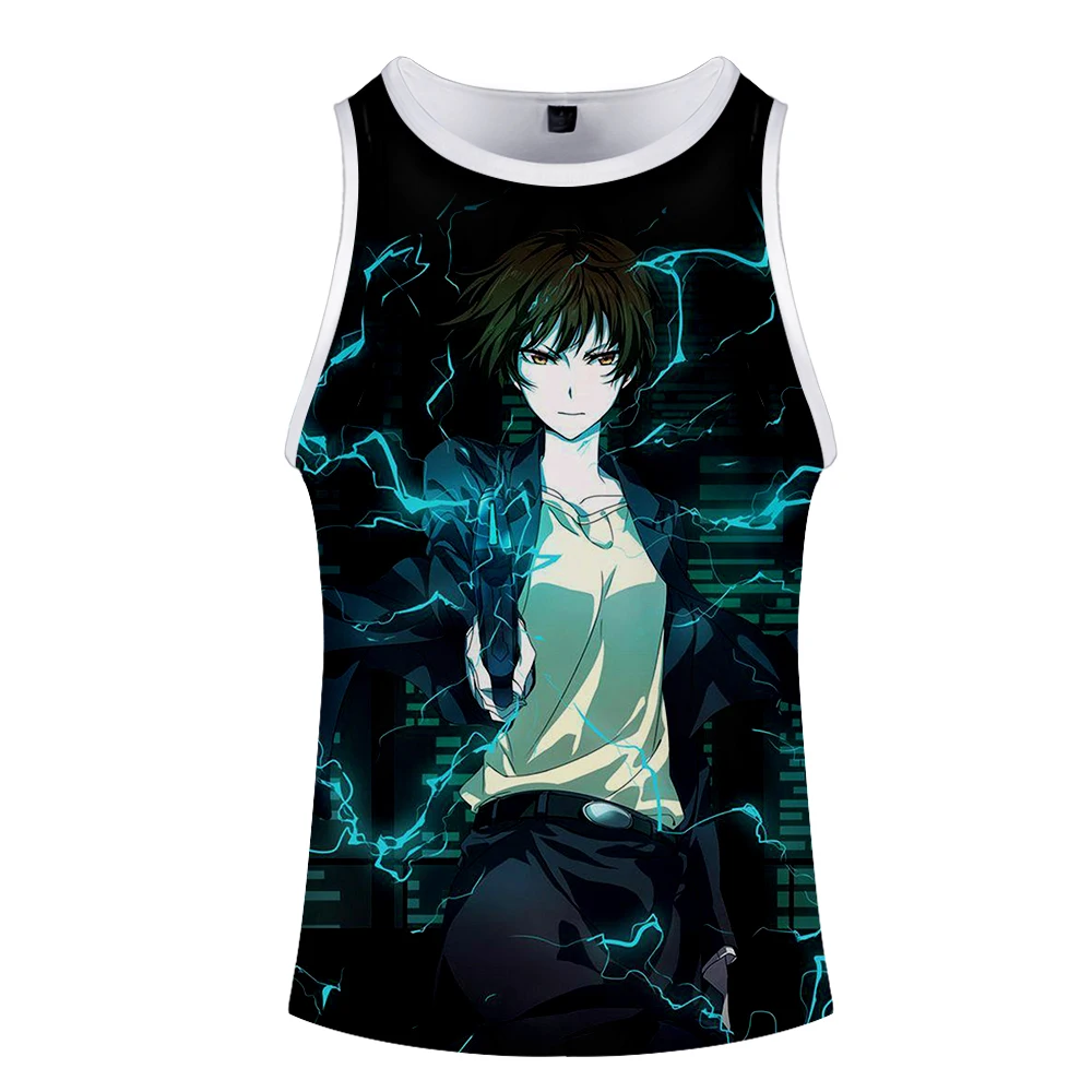 Psycho-Pass майка с 3d принтом модная крутой Баскетбол хипстер удобная летняя с круглым вырезом летняя без рукавов для мужчин/женщин