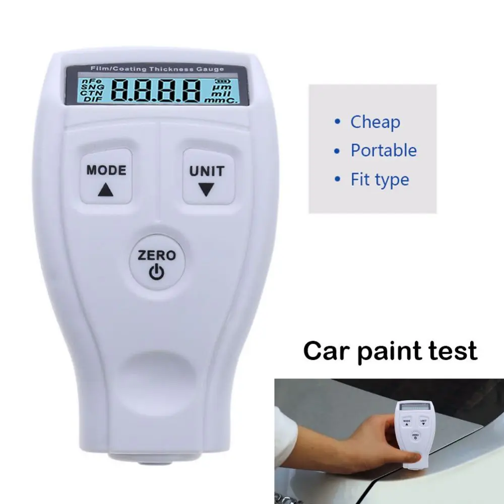 GM-200 Thickness Gauge Car Paint Coating Thickness Paint Tester LCD Display Portable Coating Painting Gauge 0~1.80mm paint coating meter paint thickness gauge thickness gauge