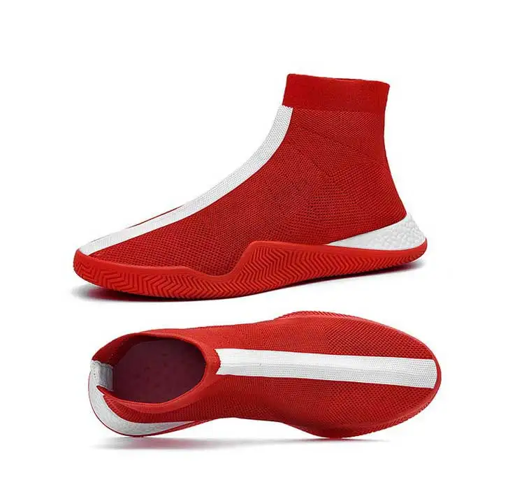 basket chaussette rouge homme