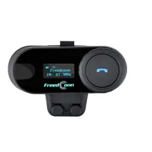 Auricular FreedConn TCOM-SC BT Interphone intercomunicador para casco de motocicleta Auriculares inalámbricos con Bluetooth impermeable intercomunicador LCD FM