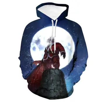 

Feitong Men's Christmas Hoodies Sweatshirt Autumn Winter Casual 3D Santa Claus Printing Long Sleeve Funny Sweatshirts Tops