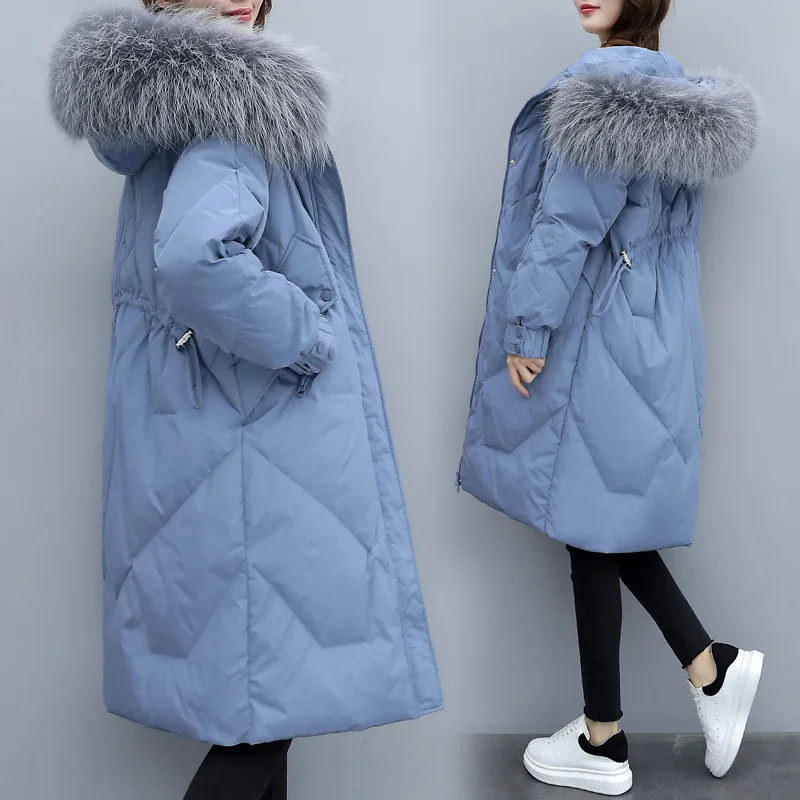

2018 Winter New Style BJX5190 with High Imitation Fur Collar Elegant Mid-length Cotton Coat a Generation of Fat Wholesale