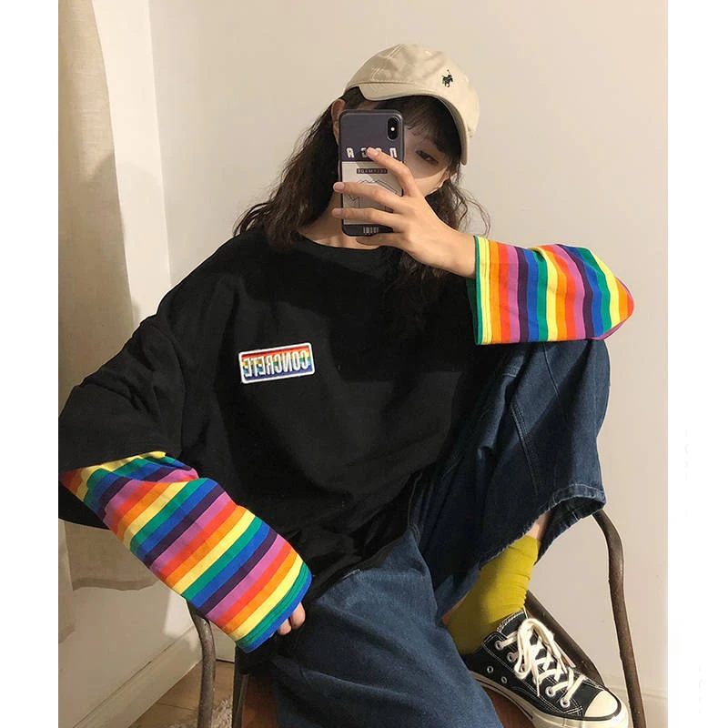 Women's Cute Ulzzang Girl Print Long Sleeve T-Shirt, Casual Streetwear Jumper for Spring Autumn Fashion image 4