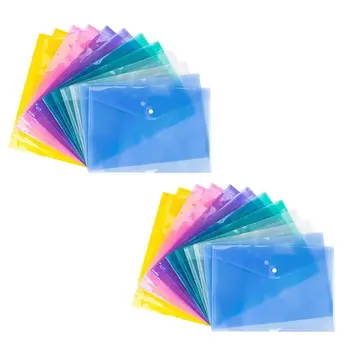 

Transparent PP Water Resistant File Holder Filing Envelope with Snap Button