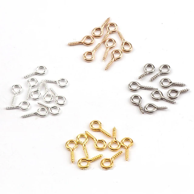 100pcs Stainless Steel 9 Eye Pin Gold Silver Tone 0.6mm Thick Loop Eyepin  Findings for