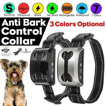 

IPX4 Waterproof Auto Anti Humane Safe Upgraded Dog Bark Collar Stop Dog Barking Rechargeable Shock 3 Training Modes Collar