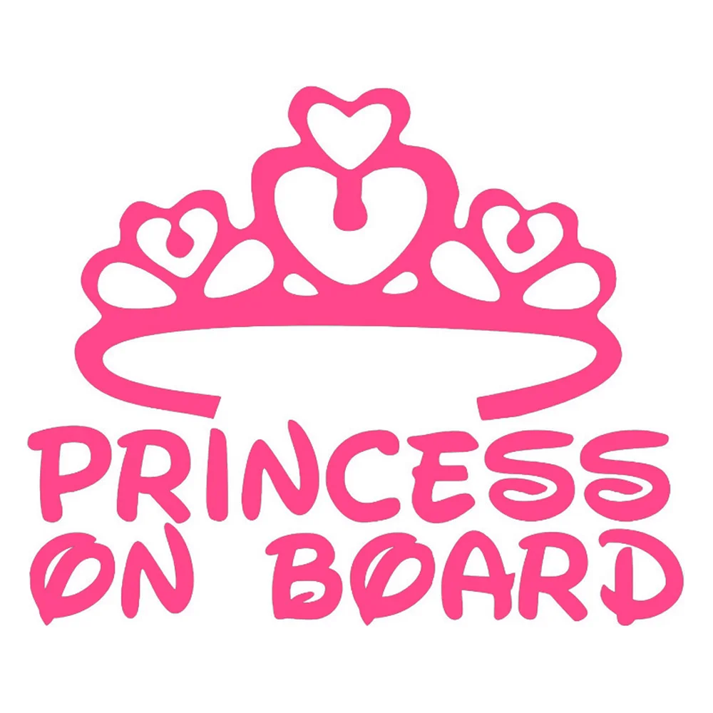 Baby Princess On Board Girl's Custom Decal Vinyl Sticker With Your Text Or Name 