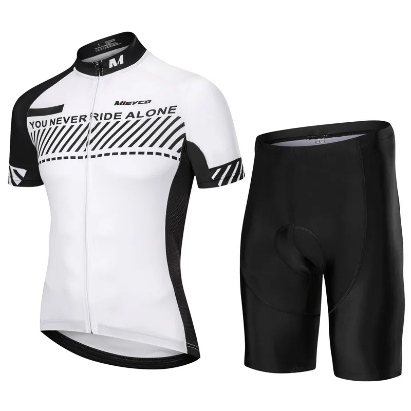 Mieyco White Cycling jersey black short sleeve ropa ciclismo triathlon