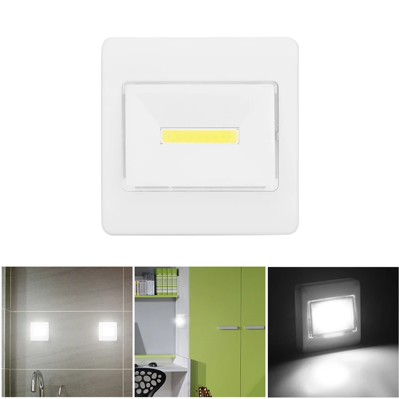 

Ultra Bright Magnetic Mini COB LED Wall Light Night Lights Camp Lamp Battery Operated with Switch Magic Tape for Garage Closet