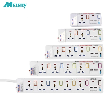 

Power Strip 1/2/3/4/5 Way AC Universal Outlets Plug Socket with USB Individually Switch Extension Cord Surge/Overload Protection