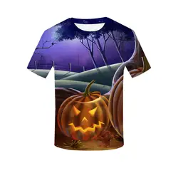 Новинка, Лидер продаж, футболка с 3D рисунком на Хэллоуин популярная забавная Повседневная футболка с 3D принтом для мальчиков и девочек